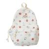 Female Backpack Strawberry Print Student Schoolbag Travel Backpack