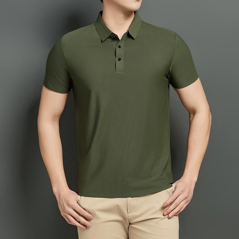 Summer Men's Traceless Short Sleeve T-Shirt Men's Lapel POLO Shirt Premium Casual Top