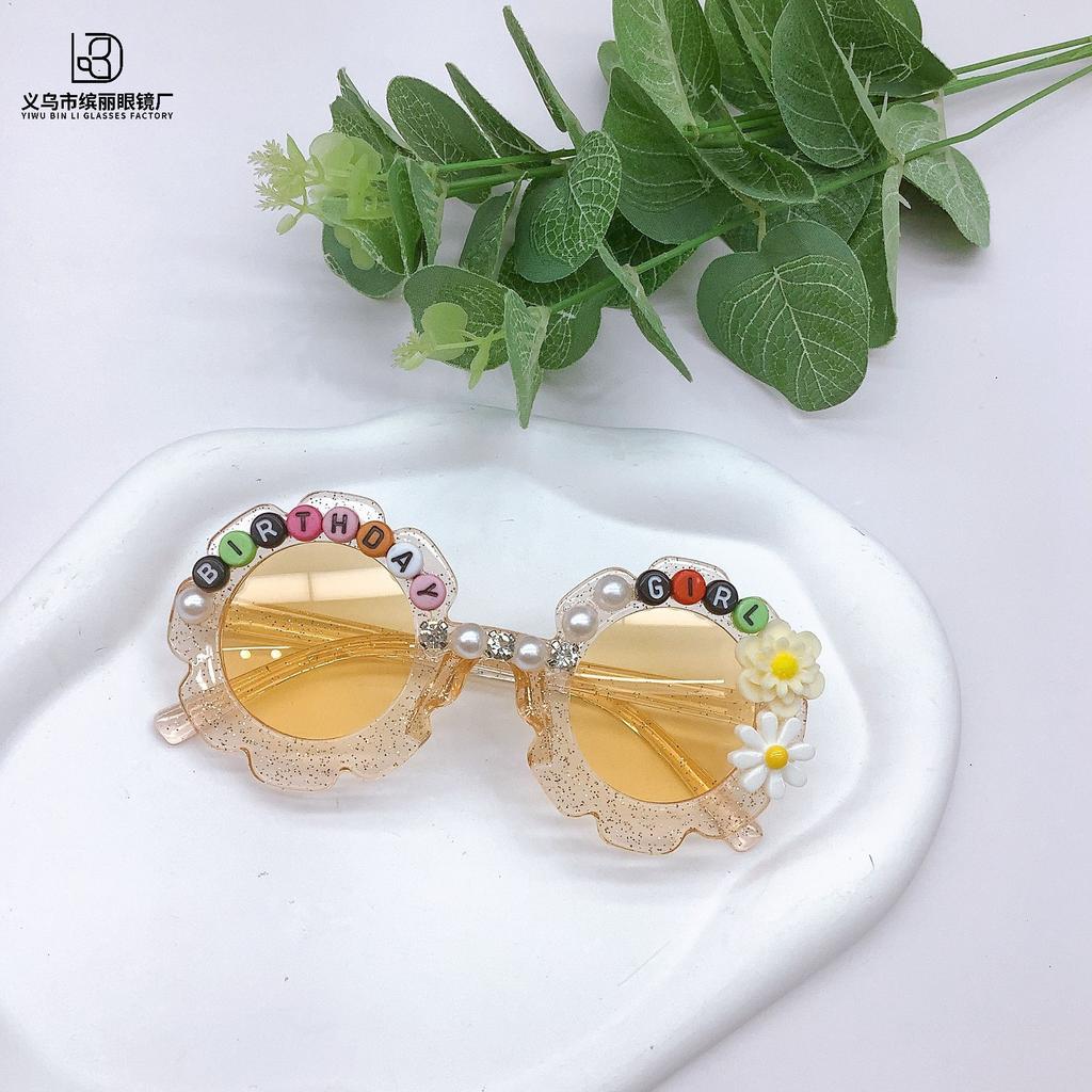 Fashion Street Photography Trend Diy Children'S Sunglasses Flower Cute Girls Concave Glasses Boys Sunglasses
