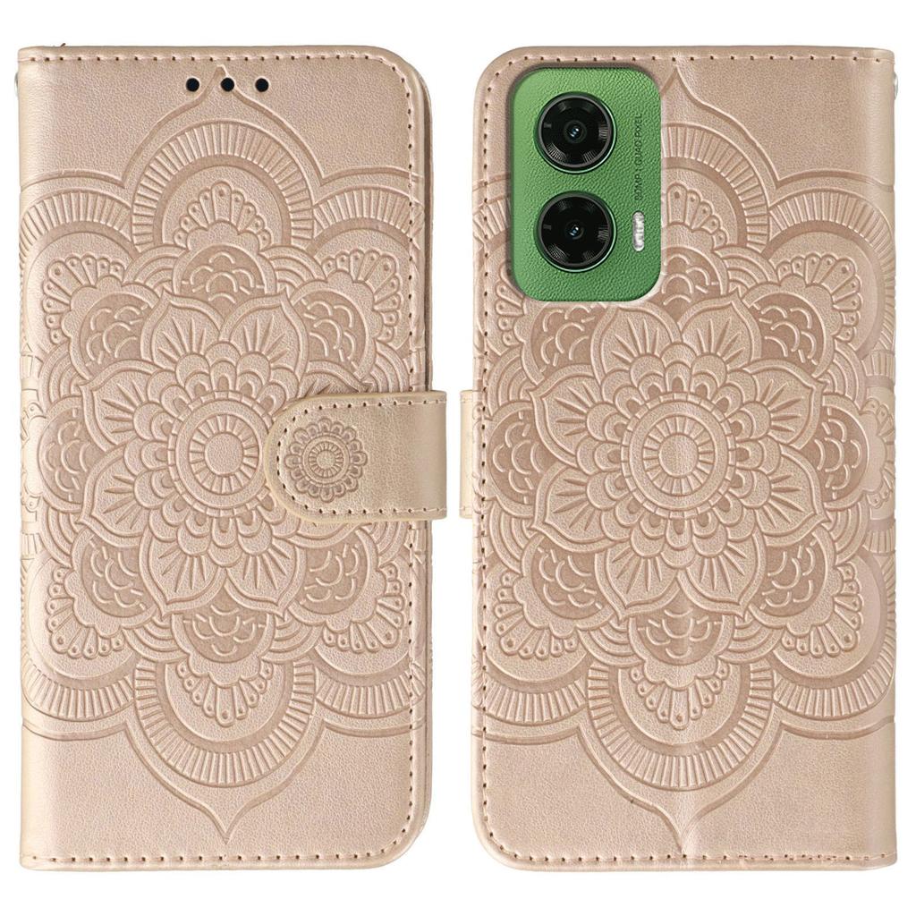 For Motorola Moto G35 5G Case PU Leather Mandala Imprinted Design Wallet Phone Cover