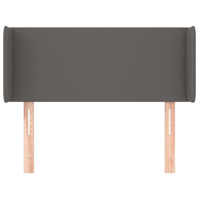 Tête de lit - MAISON EXCLUSIVE - Tête de lit avec oreilles - Similicuir gris - Hauteur réglable - Pieds en bois