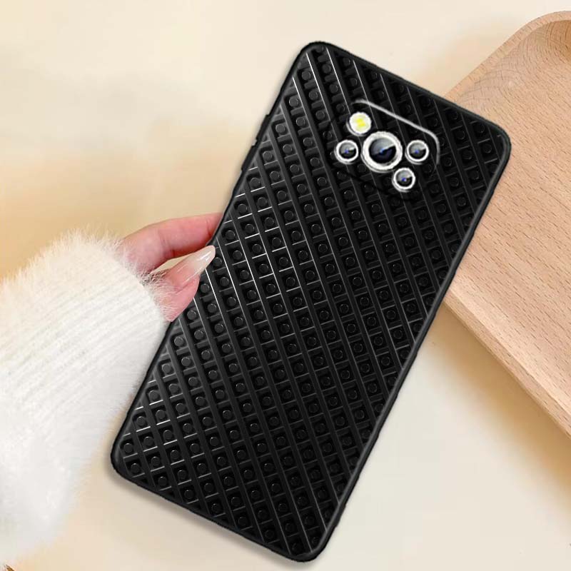 Черный рельефный плетеный чехол для телефона для Xiaomi Mi Poco F3 F4 F5 F6 X3 X4 X5 X6 X7 M3 M4 M5 M6 M7 GT Pro 5G Черный