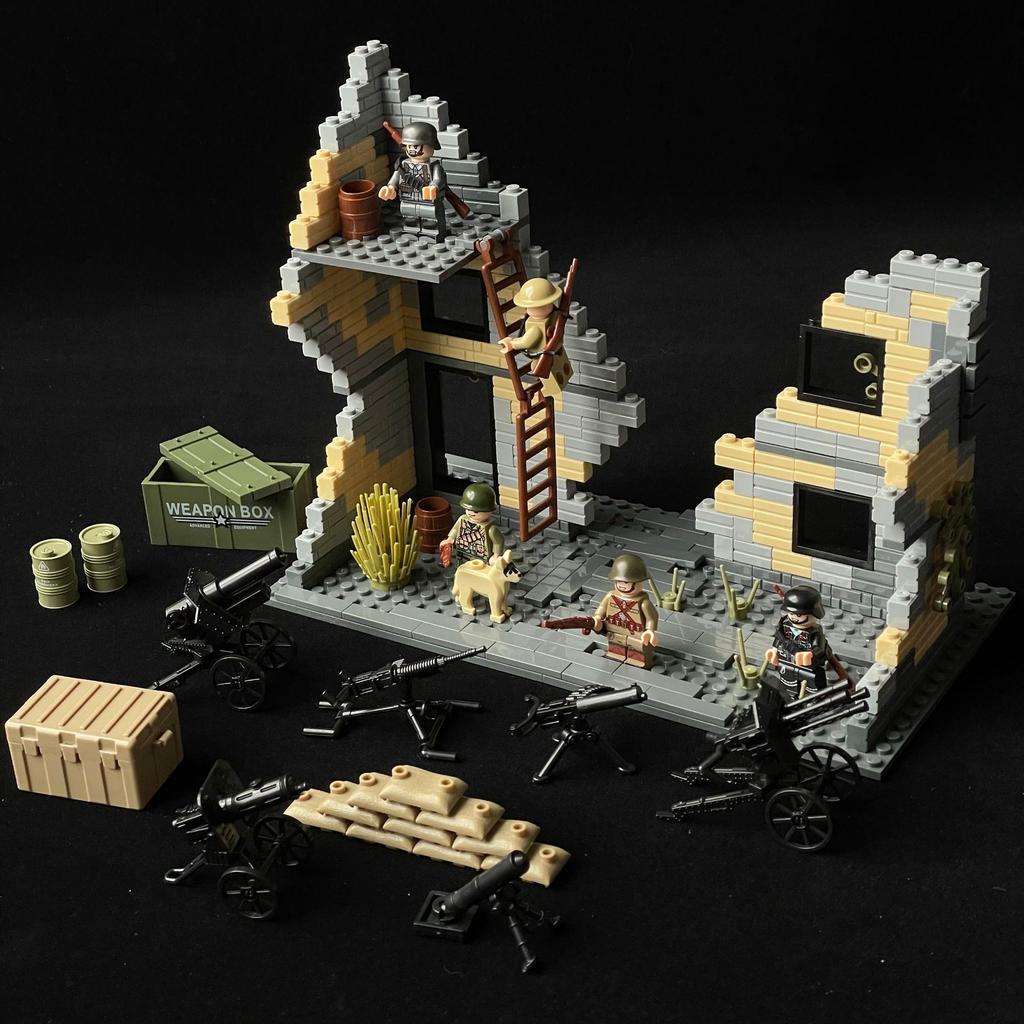 Сцена руин Опасные здания Руины Военные здания Сборка игрушек Ожесточенные бои Заброшенные здания