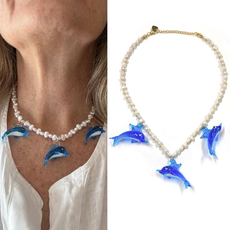 Sophisticated Freshwater Pearls Collar Necklace Adjustable Length Clavicle Chain Beaded Neckchain Ornament for Parties