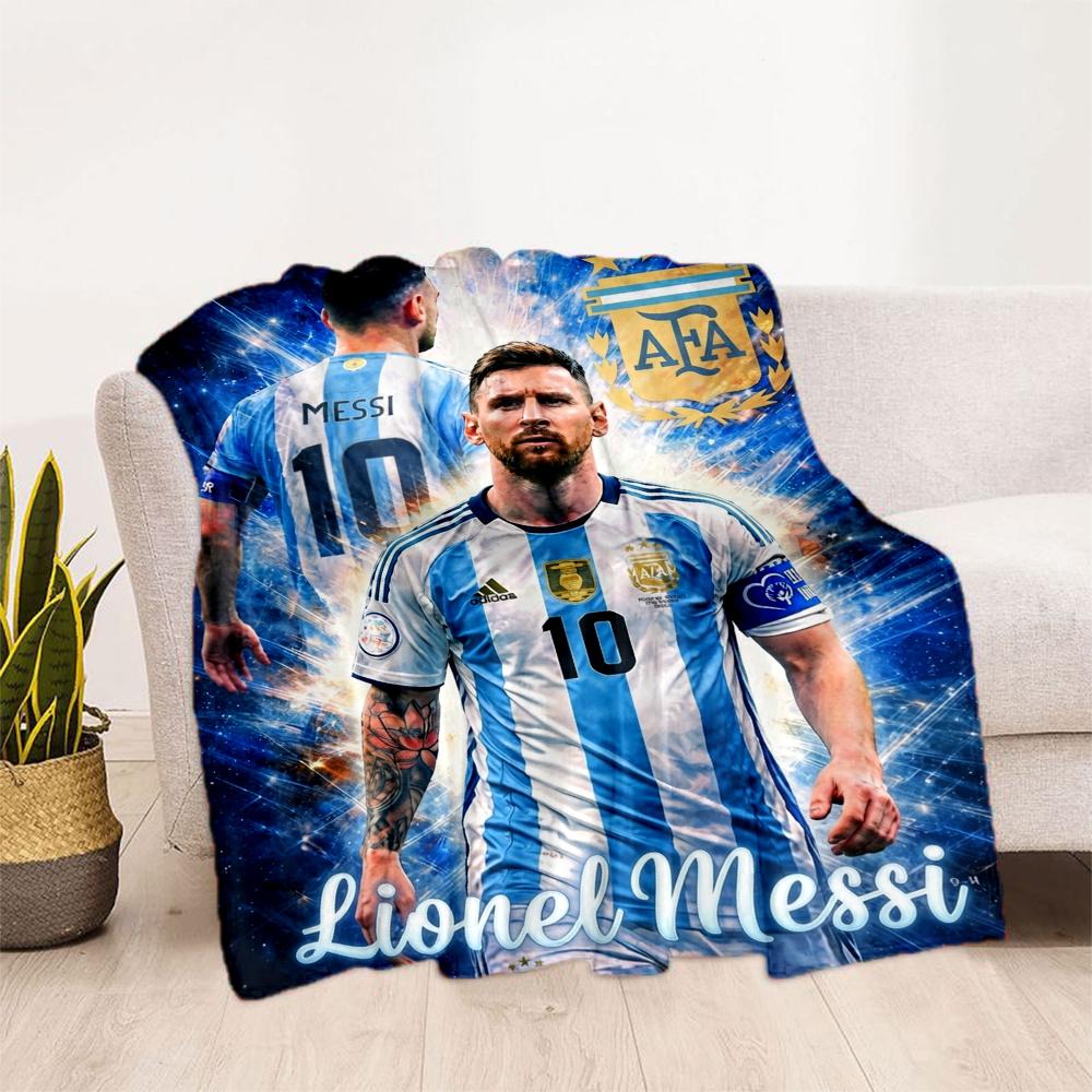Lionel Messi Football Kings Crowns Blanket Durable Comfort Great For Couch Bedding Sofa Four Seasons Universal Warmthful Decor Best Holiday Gift For F