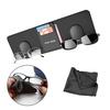 Step WGN Car Sunglasses Holder with Two Glasses Clips and Three Card Securely Attaches to Sun PU Magnetic Easy to Large Includes Glasses Cloth