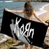 Металлический группа k-KoRn крутой черный арт Полотенце мягкое Сухое Пляжные полотенца Поездка Полотенце для плавания Летний Отпуск Купание Бассейн Лагерь Подарок