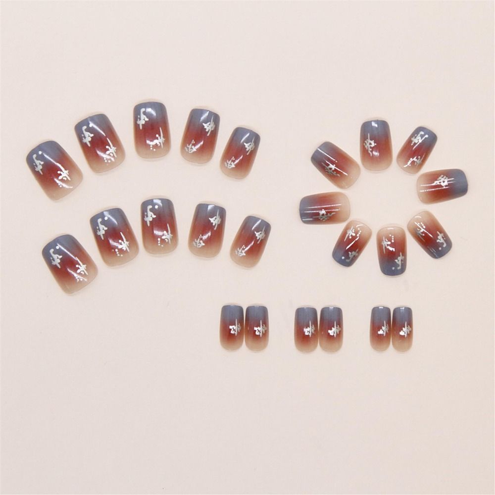 Wearable Manicure Fake Nails Square Nail Tips Waterproof Press On Nails  for Women and Girls