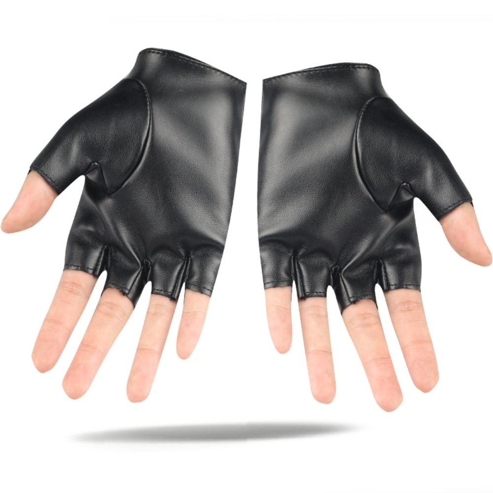 2 шт. мужские унисекс перчатки с половиной пальцев из искусственной кожи рабочие перчатки без пальцев варежки для вождения