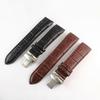 23mm COUTURIER Series T035617A T035439A Silver Butterfly Buckle + Genuine Leather Curved End Watch Band Strap Bracelet For T035