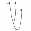 Nipple and Clitoral Clamps - Black - Adjustable - Metal Chain - PVC
