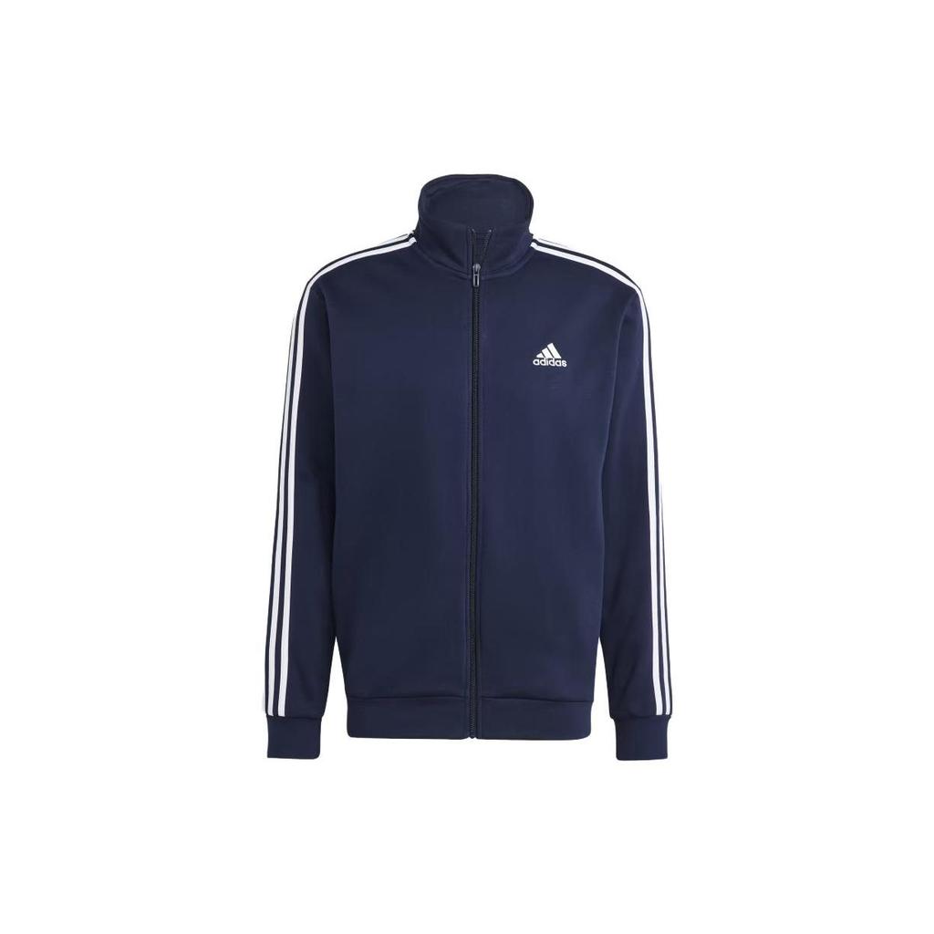 Adidas Оригинальный полосатый спортивный костюм с молнией на воротнике, длинными рукавами и эластичными манжетами, повседневный спортивный костюм, мужской костюм IJ6064