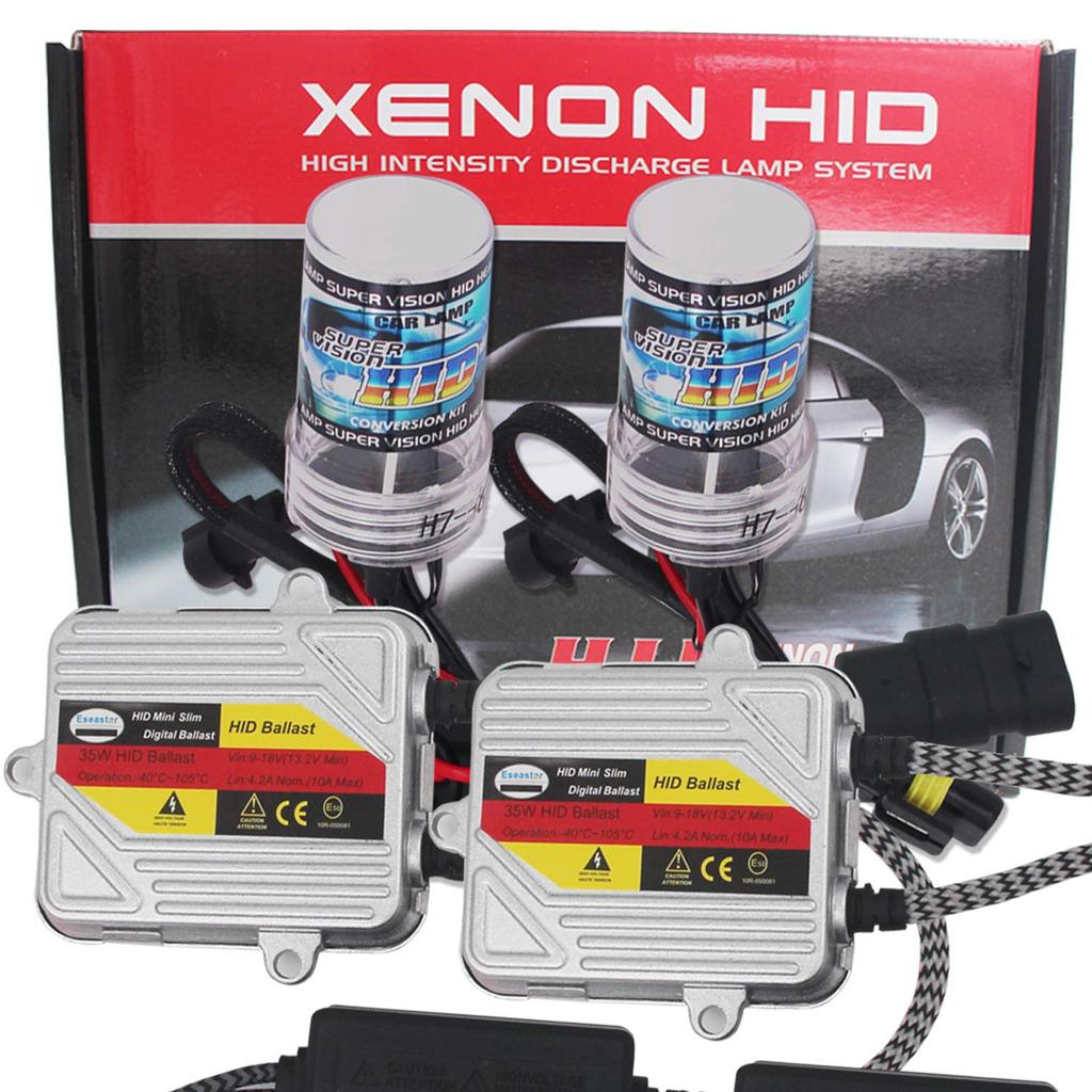 Eseastar H7 HID Комплект Фары для Автомобиля 35 Вт Лампа Взрывная 6000K Белый Оригинальная Замена Тонкий Балласт Мгновенная Активация Водонепроницаемый