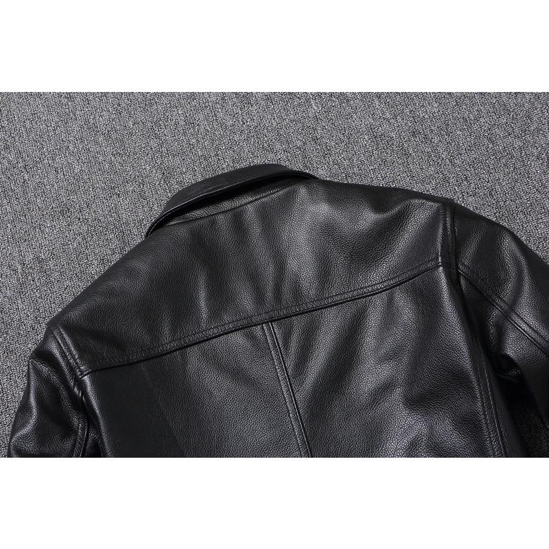 Китайский размер Повседневная натуральная воловья кожаная мужская куртка облегающая черная кожаная куртка мужское пальто мужская кожаная куртка весна осень