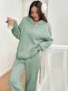 European-American 2-Piece Women's Warm Lined Hoodie & Casual Pants Autumn/Winter Sports Set