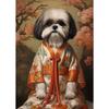 Animal Dog Portrait Art Canvas Painting Dog Dressed King Funny Posters and Prints Wall Art Pictures for Home Living Room Decor