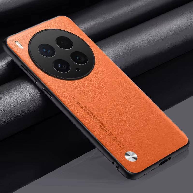 Carbon Fiber PU Leather Cover For VIVO X200Ultra X200 Pro Mini X200S Matte Anti-Shock Phone Protection Cases