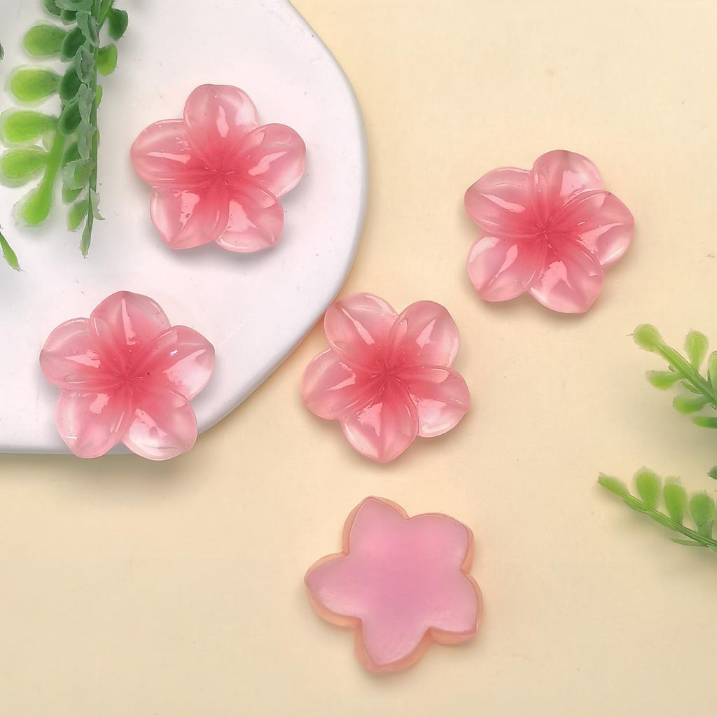 25mm Plumeria Resin Cabochons Flatback Charms Mini Hawaiian Flower for Jewelry Making, Scrapbooking, Phone Case Crafts, Slime