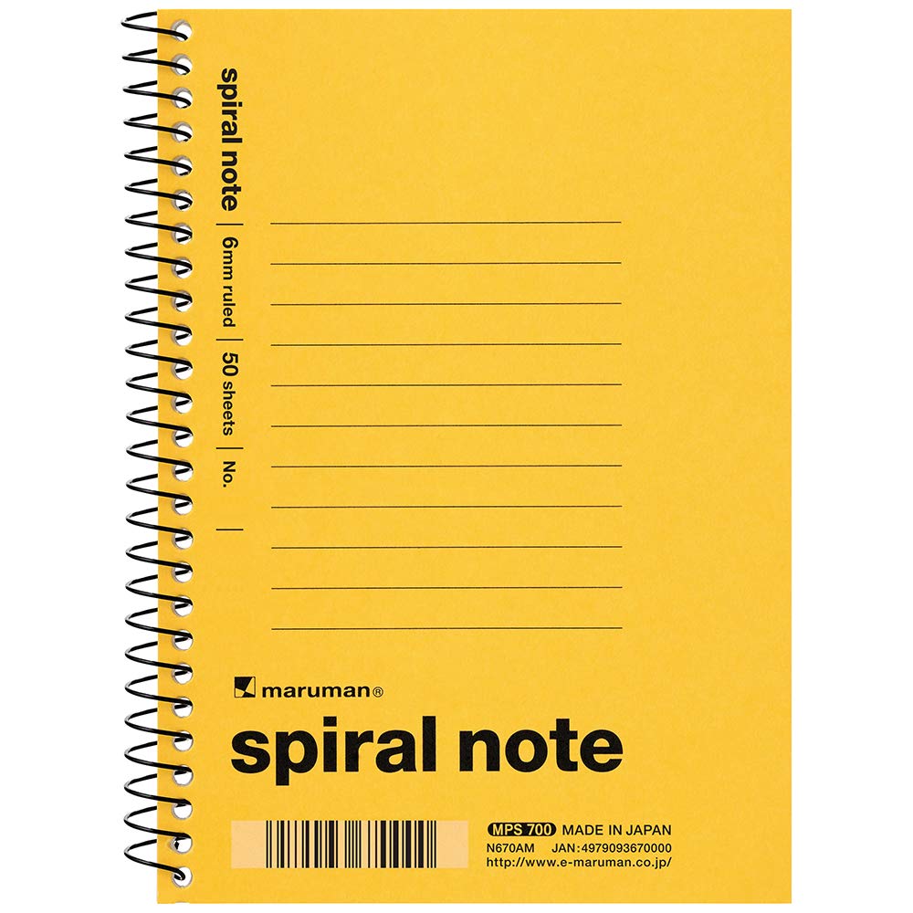 Блокнот Maruman Memo Spiral Ring A6, горизонтальная линейка, 6 мм, 10 книг, ассорти N670X10SET