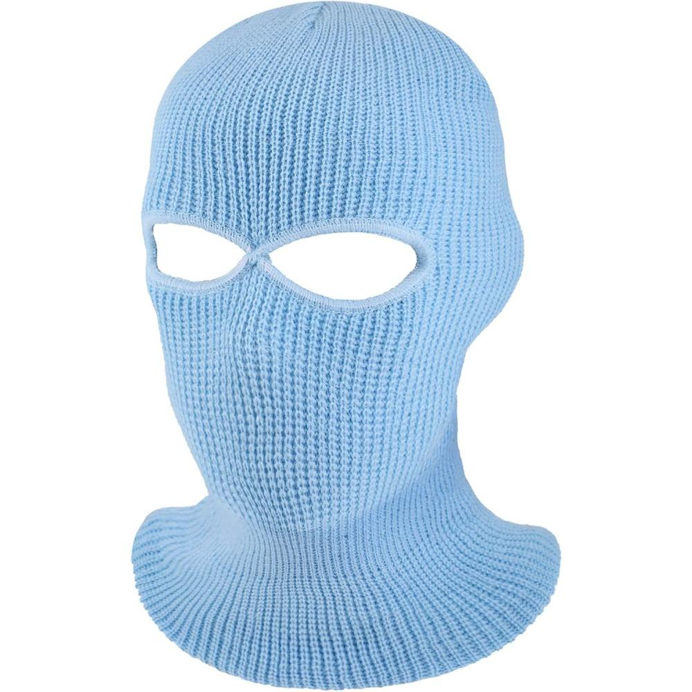 3-Hole Knitted Full Face Cover Ski Mask, Adult Winter Balaclava Warm Knit Full Face Mask for Outdoor Sports