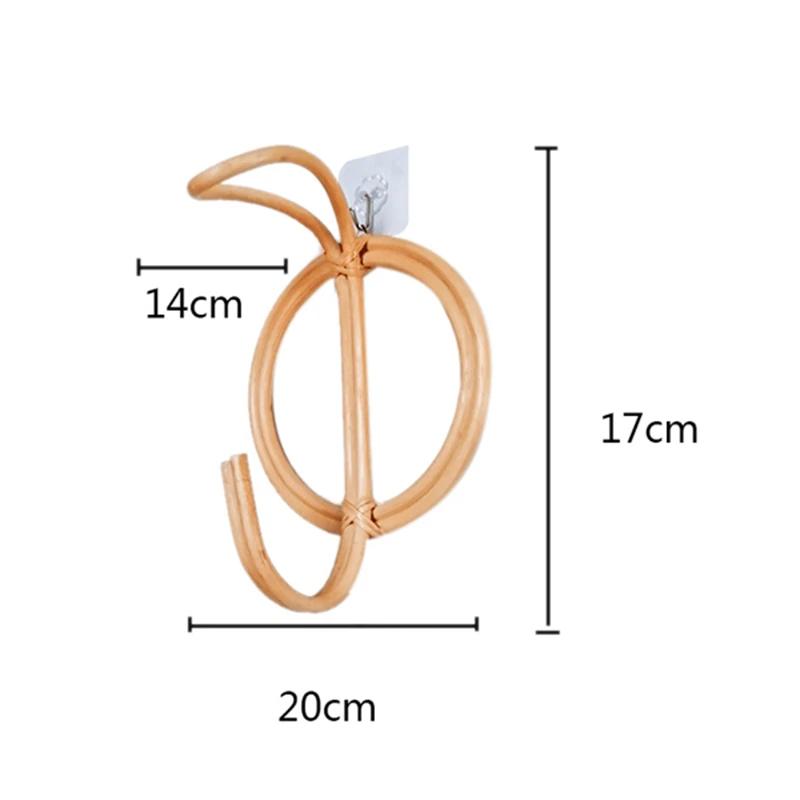 Natural Rattan Clothes Hook Retro Clothes Hanger Simple Homestay Storage Organizer Bedroom Closets Decorative Storage Hook