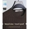 Men's Linen & Tencel Blend Cable Knit Short Sleeve T-Shirt