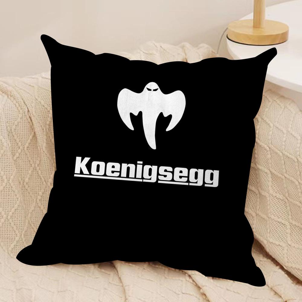 Luxury Car Kkoenigsegg Logo Cushion Cover Short plush Doublesided Print Square Throw Pillow Covers Sofa Home Cushion Decor