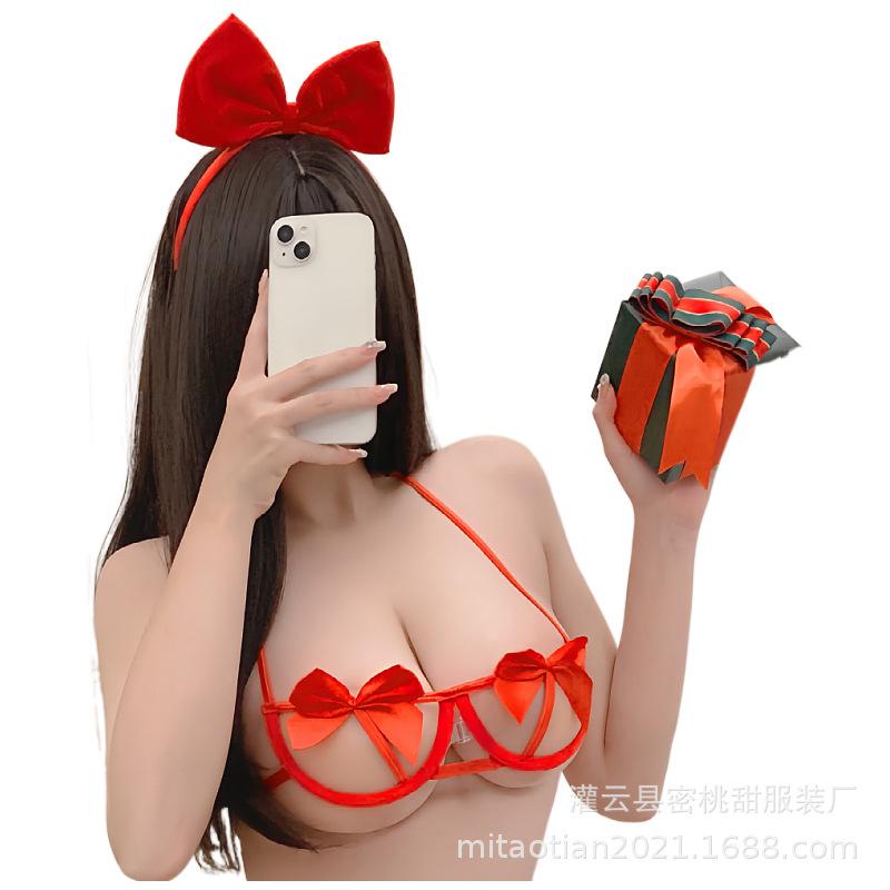 Red Reindeer Antler & Bow Christmas Headband