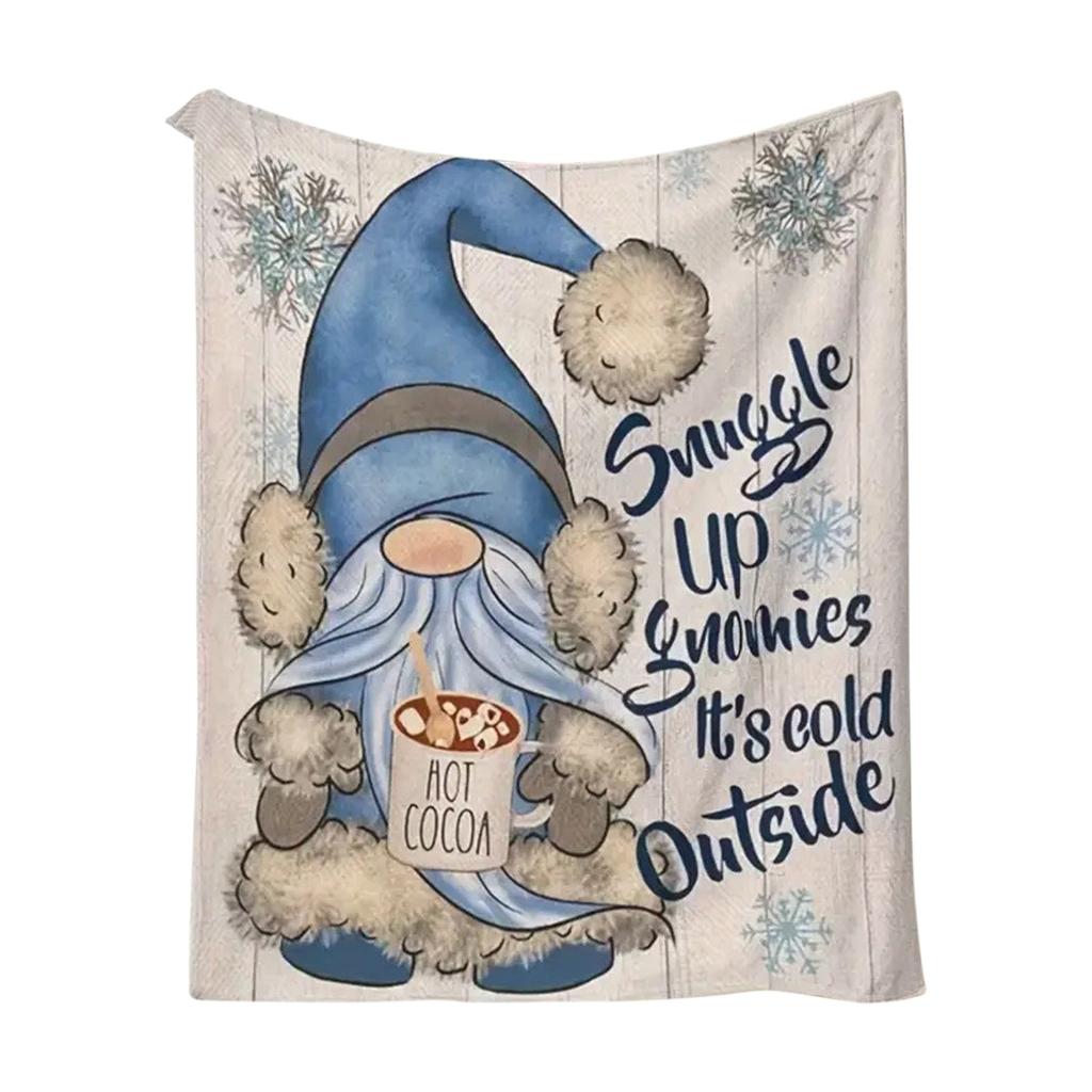 Толстое фланелевое одеяло с рождественским принтом