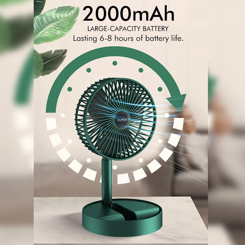 Мини-складной телескопический вентилятор USB перезаряжаемый напольный вентилятор для студенческого общежития, дома, на открытом воздухе, для кемпинга, офиса, небольшой настольный вентилятор