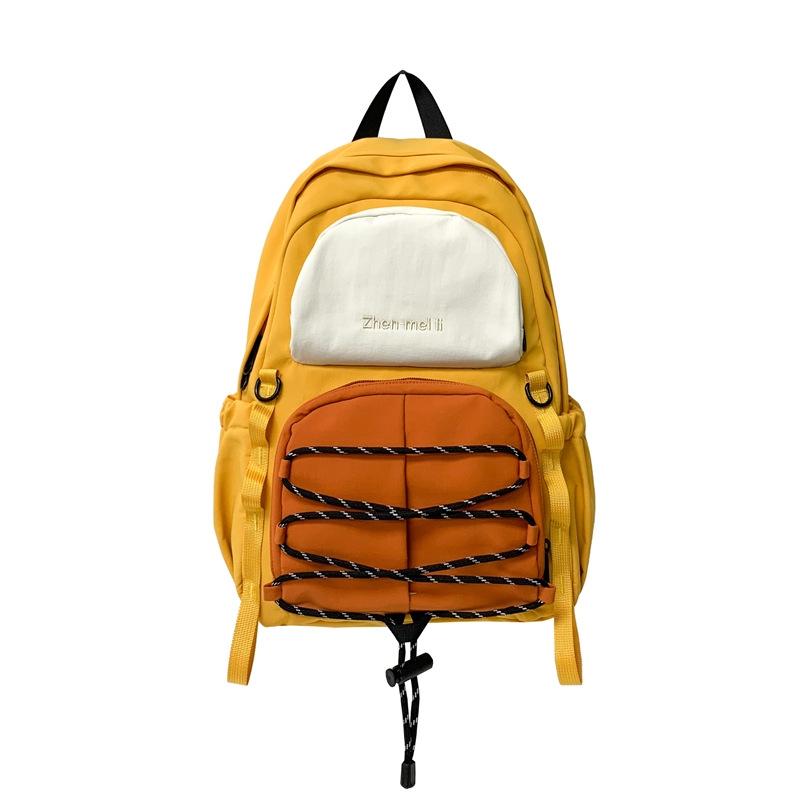 Школьная сумка новая уличная легкая повседневная контрастная рюкзак большой вместимости простой для отдыха спорта студенческая женская дорожная сумка для альпинизма