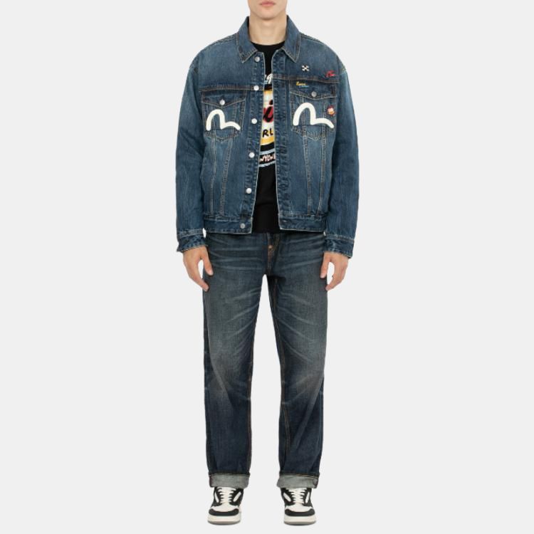 EVISU Logo print Denim Jacket 2EAHTM3DJ1001LFCT