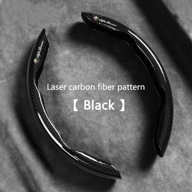 Hub Caps 2pcs Carbon Fiber Car Steering Wheel Cover Non-slip Protective Covers For Alfa Romeo Giulia Stelvio 147 156 166 159 Giu CVQ1