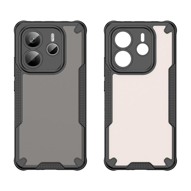 Полупрозрачный чехол для телефона для Xiaomi Redmi Note 14 5G Матовый бронированный задний чехол для чехла Redmi Note 14 Чехол для чехла Redmi Note 14 5G