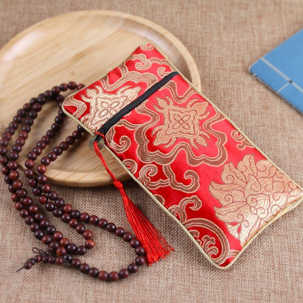Double-layer Brocade Antique Buddhist Scripture Bag Embroidery Bag Jewelry Bag Chinese Style Sachet