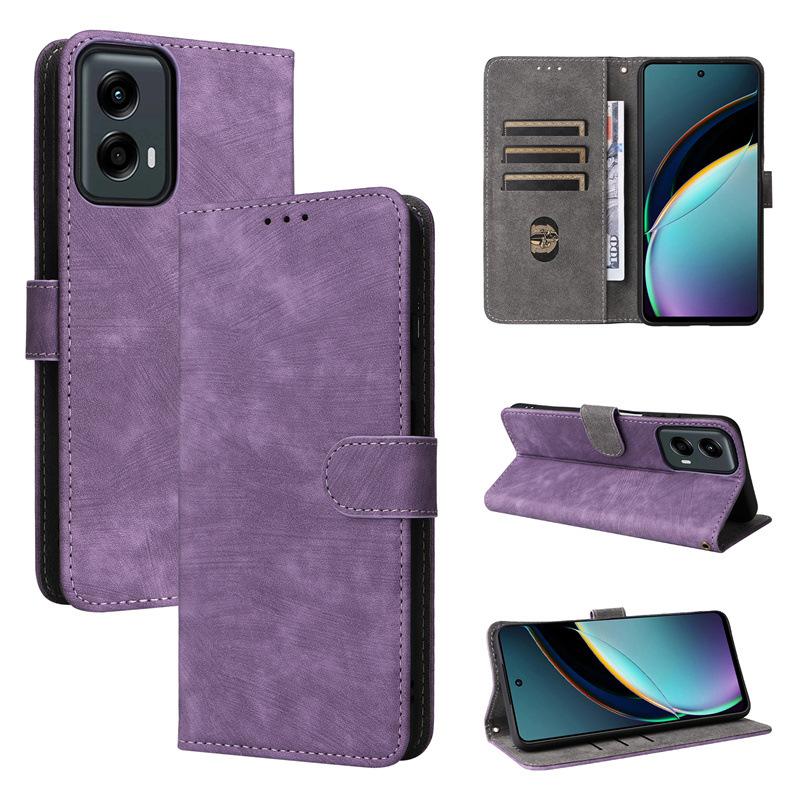 Чехол-книжка для Motorola Moto G (2024)/Moto G 5G 2024 PU кожаный чехол для всего тела [блокировка RFID]