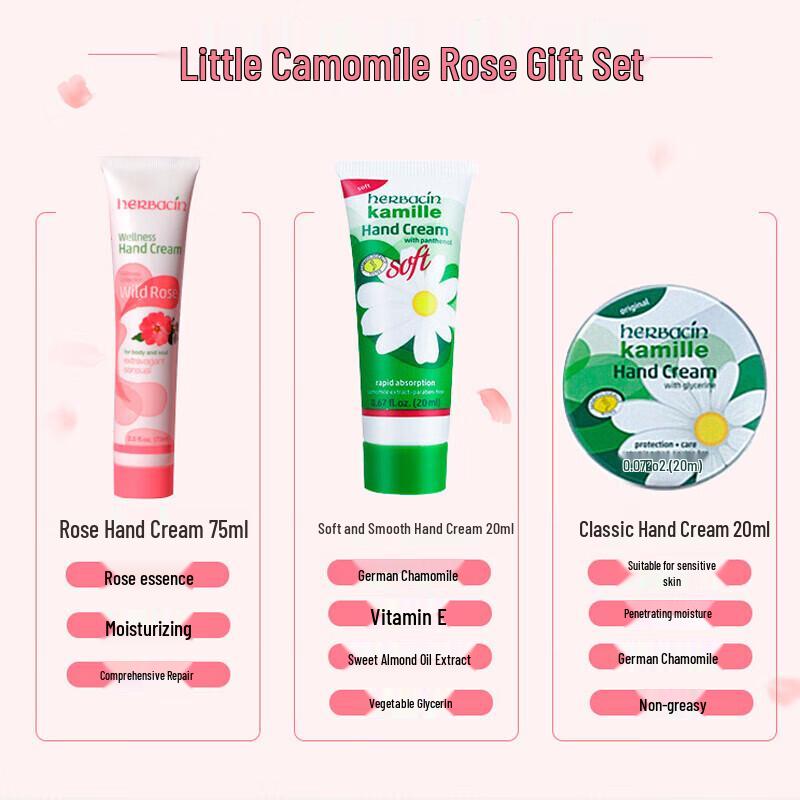 Herbacin Chamomile Rose Hand Cream Gift Set