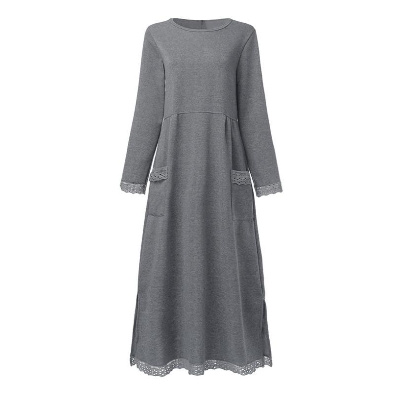 Зимнее теплое повседневное платье-пуловер с длинными рукавами