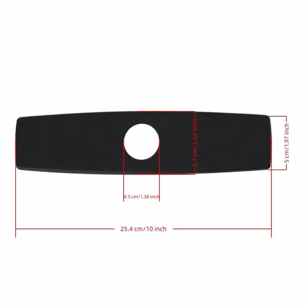 10 Inch Faucet Deck Plate Matte Black Faucet Base Plate Stylish Sink Hole Cover Vanity Sink