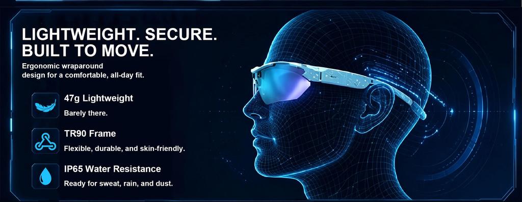 ERVPES AI Smart Glasses G6 Pro 1080P Camera Anti-Shake Bluetooth Call Translator 26 Languages