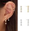 925 Sterling Silver Style Crystal Zircon Piercing Cartilage Stud Earrings for Women Ladies Earings Jewelry Pendientes