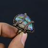 Abalone Shell Gemstone Copper Wire Wrapped Handmade Jewelry Ring For Gift