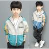 Handsome Teenager Boys Hoodies Fashion Splicing Style Coat for Kids 3-12 Years Children Windbreaker Jacket