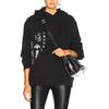Adidas Женская толстовка с капюшоном X Alexander Wang с принтом из логотипов и букв, спущенным плечом, CV5292-BLACK