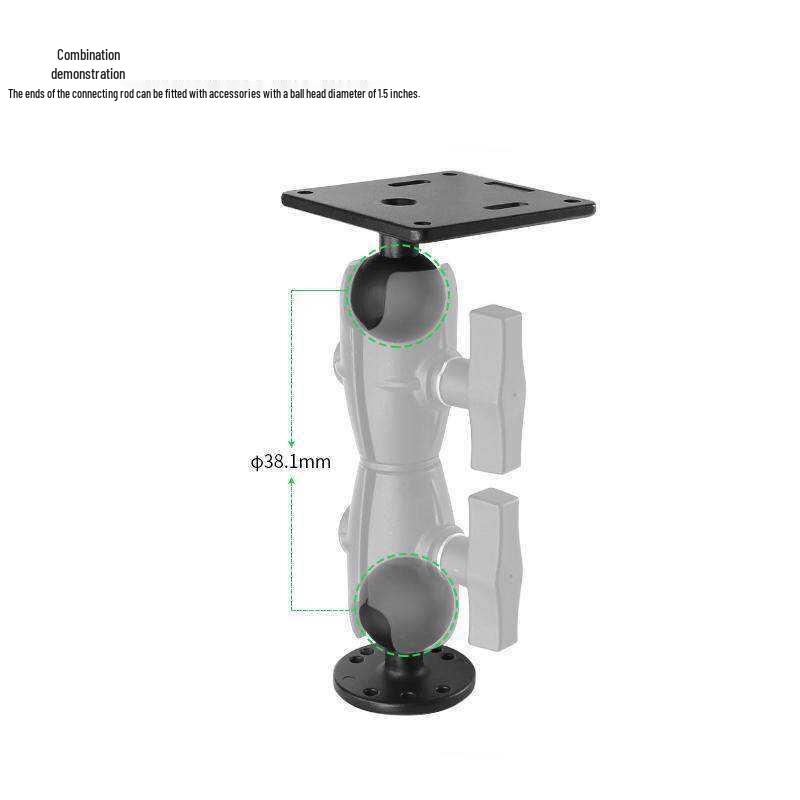 Desert Off-Road Anti-Shake Tablet Mount for 1.5-Inch Ball Head, 16cm Double Joint Rod