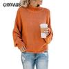 Autumn and Winter Women's Plus Size Knit Sweater Thick Line High Neck Pullover Sweater
