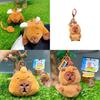 Cartoon Plush Capybara Wallet Earphone Bag Keychain Small Decorations Pendant