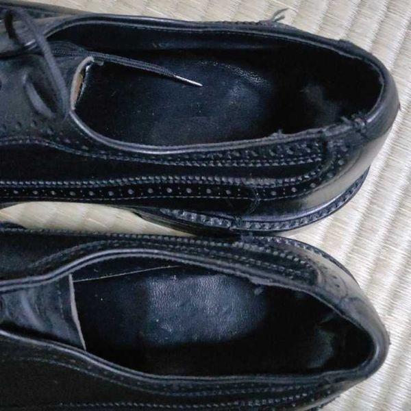 70s-80s USA Vintage/10.5C/27.5-28.0/Black/Goodyear Welt Longwing Brogues/Felt Tongue/Kenmoor(USED)