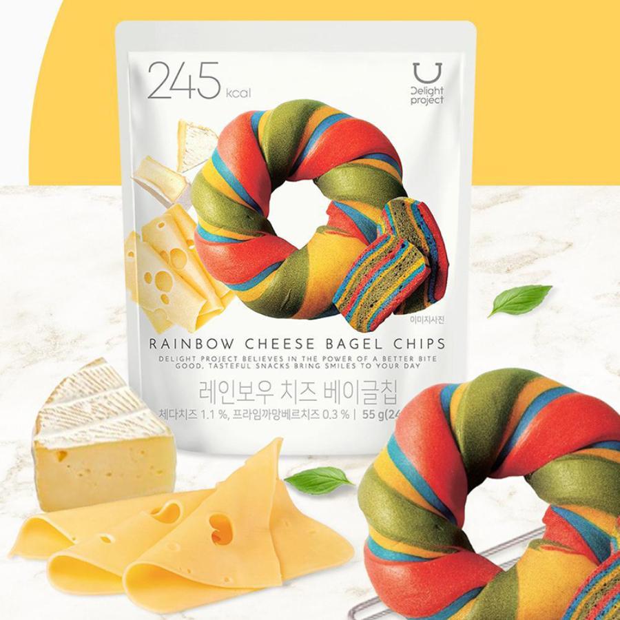 Delight Project Rainbow Cheese Bagel Chip 55g/4bag
