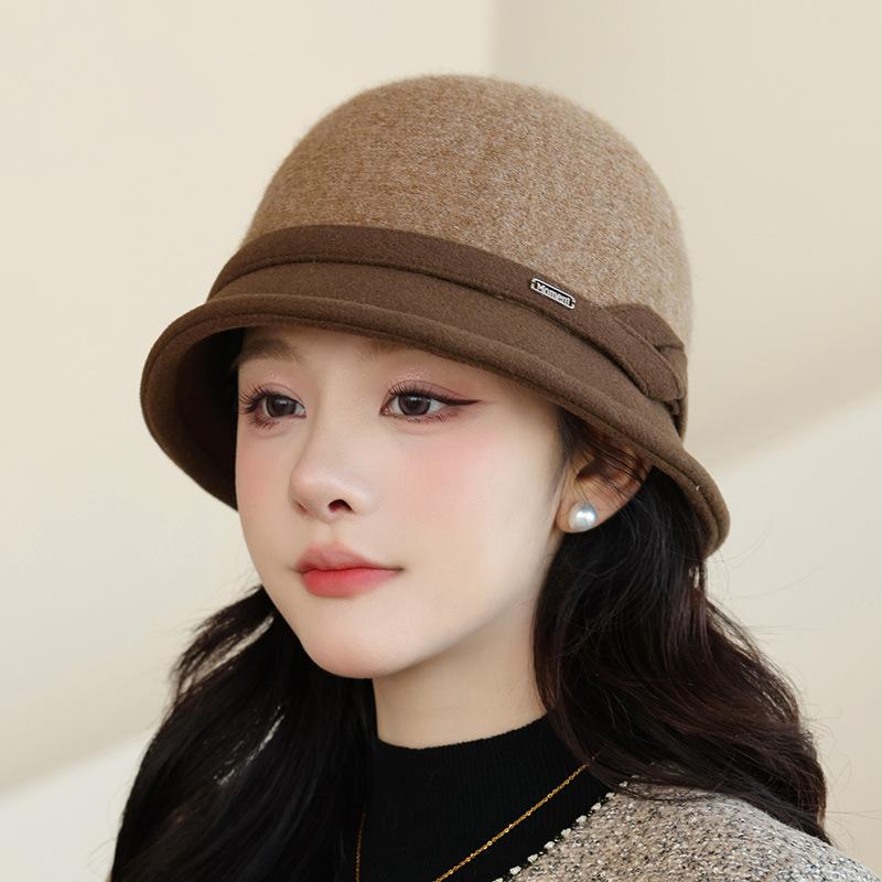 Осенне-зимняя шерстяная шляпа, женская французская шляпа-ведро, ретро шляпа-цилиндр, теплая шляпа-клош, модный аксессуар, зимняя шляпа для женщин, женские зимние шляпы